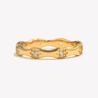 Rhinestone Eight Awn Star Wave Shape Ring