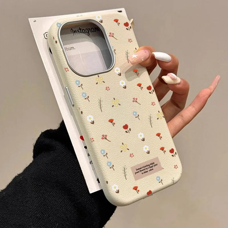 Floral Leather Cover For Samsung