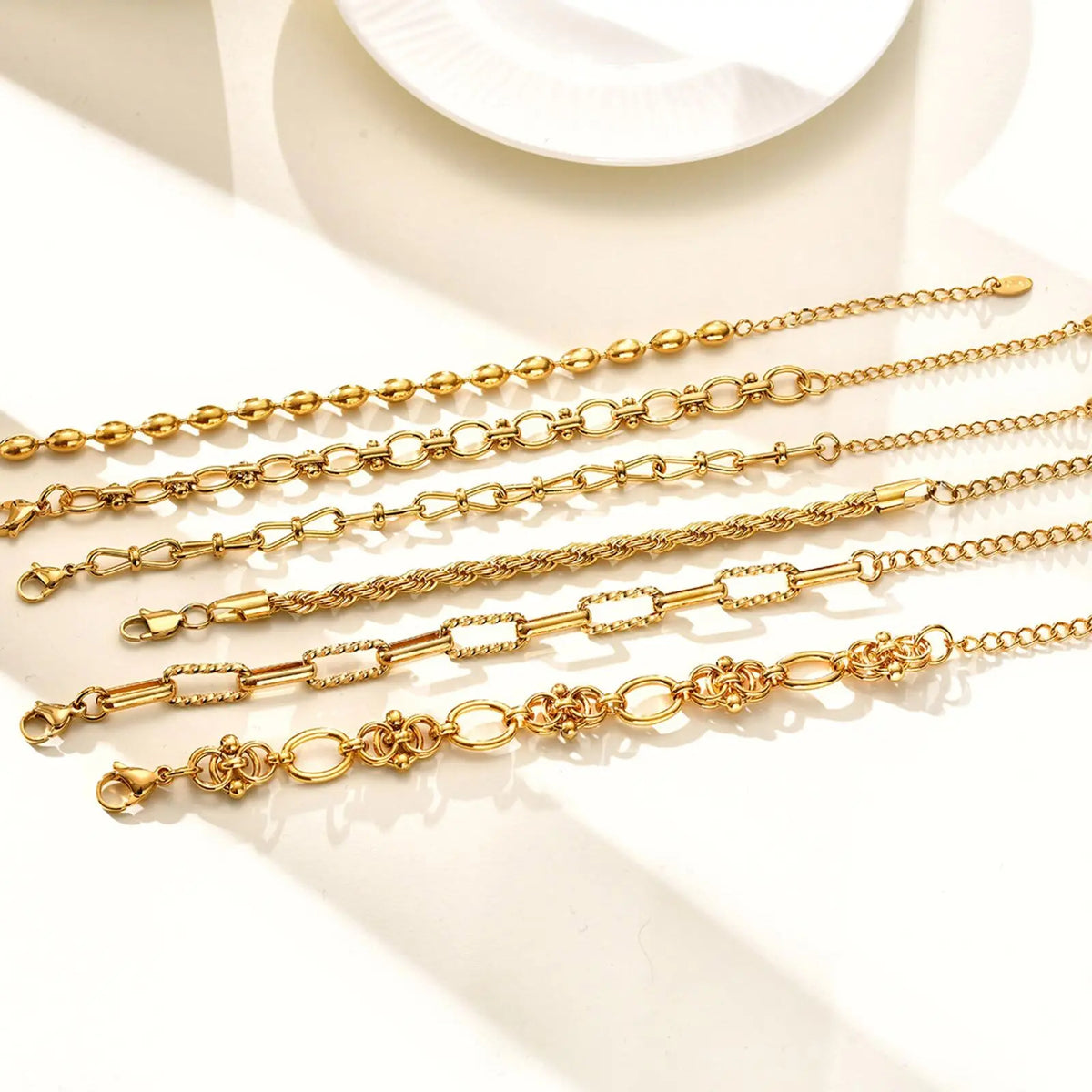 Gold Plated Chunky Stainless Steel Bracelet