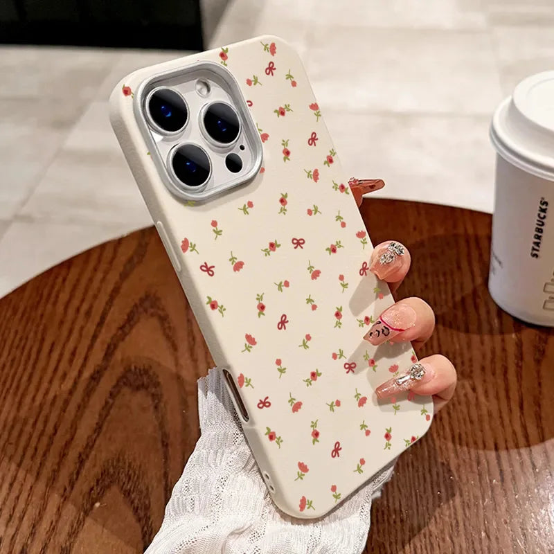 Floral Leather Cover For Samsung