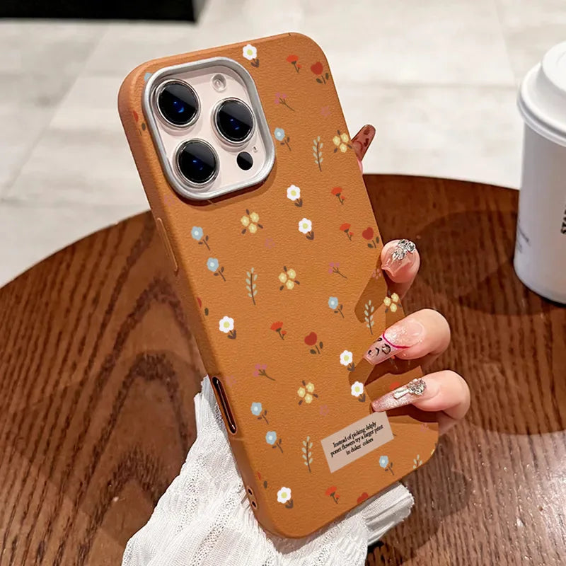 Floral Leather Cover For Samsung