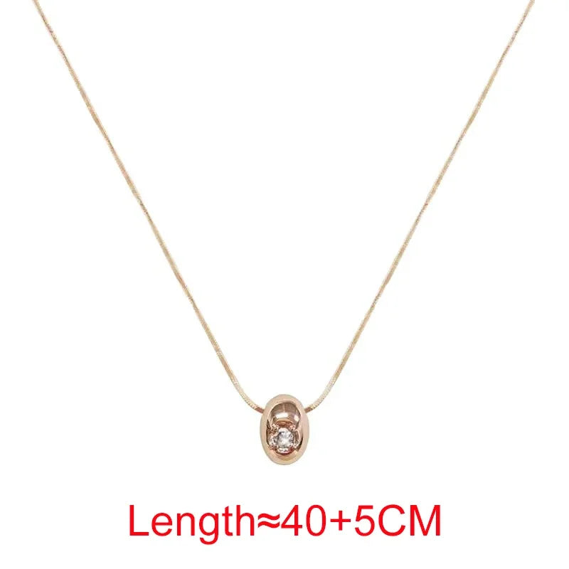 Rose Gold Bean Pendant Necklaces