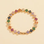 Gold Plated Four-Leaf Flower Bracelet
