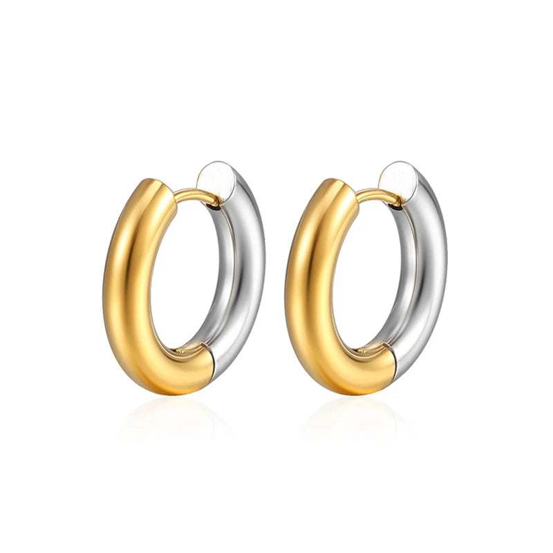 Stainless Steel Hoop Earrings  Gold Silver Color