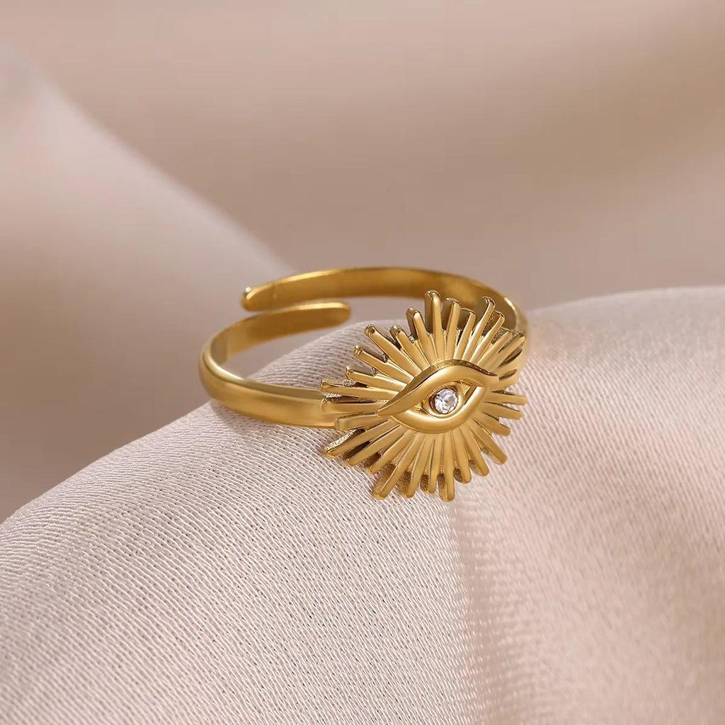 Tiny Gold Color Zircon Rings