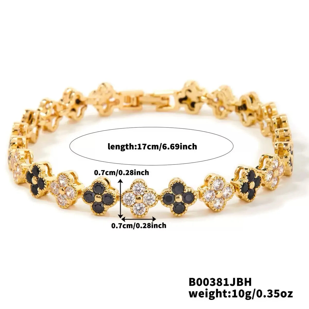 Gold Plated Four-Leaf Flower Bracelet