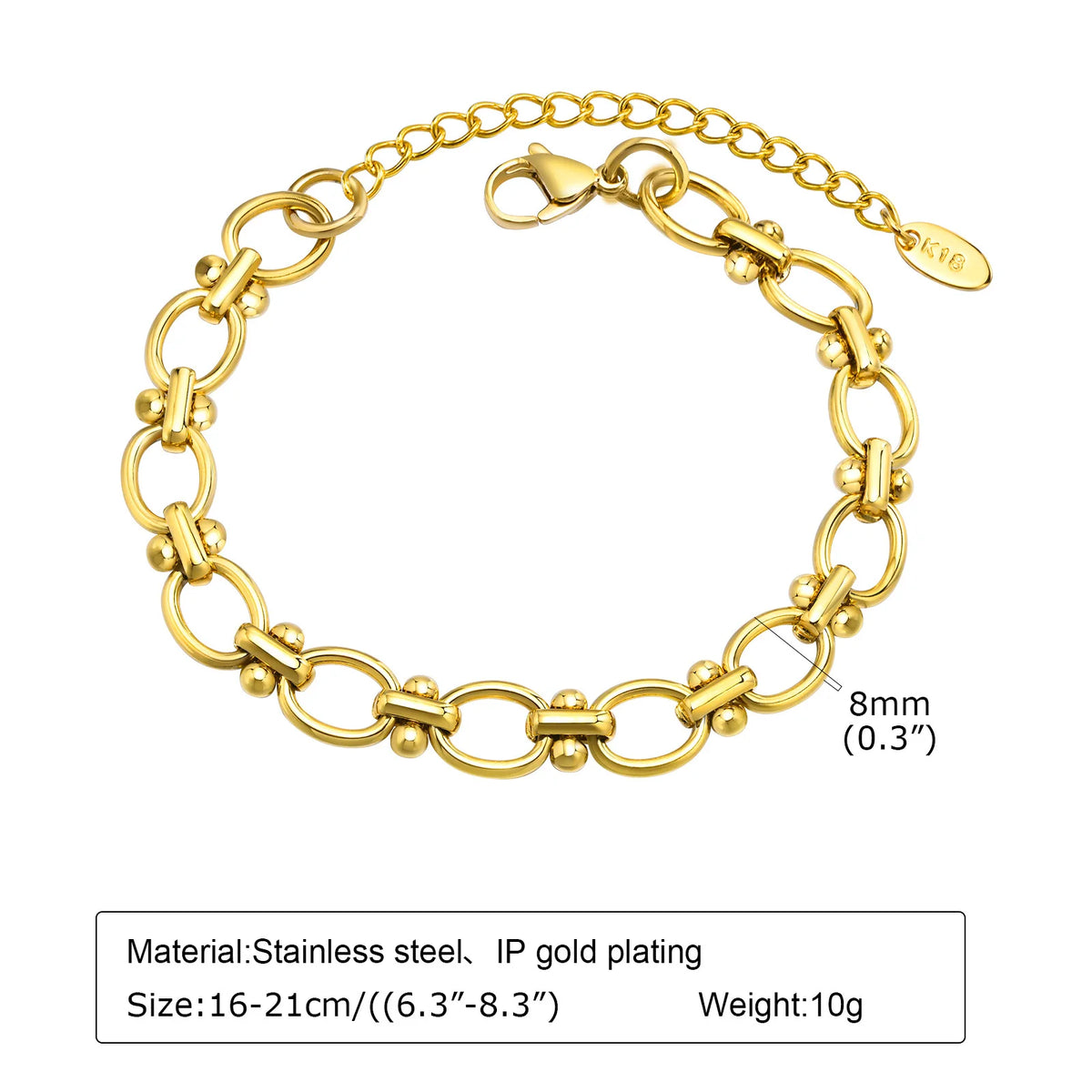 Gold Plated Chunky Stainless Steel Bracelet