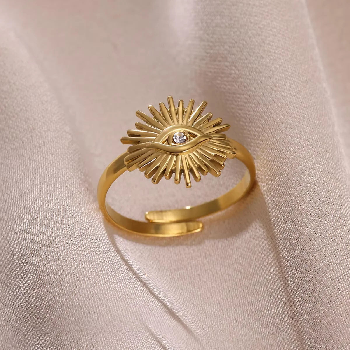 Tiny Gold Color Zircon Rings