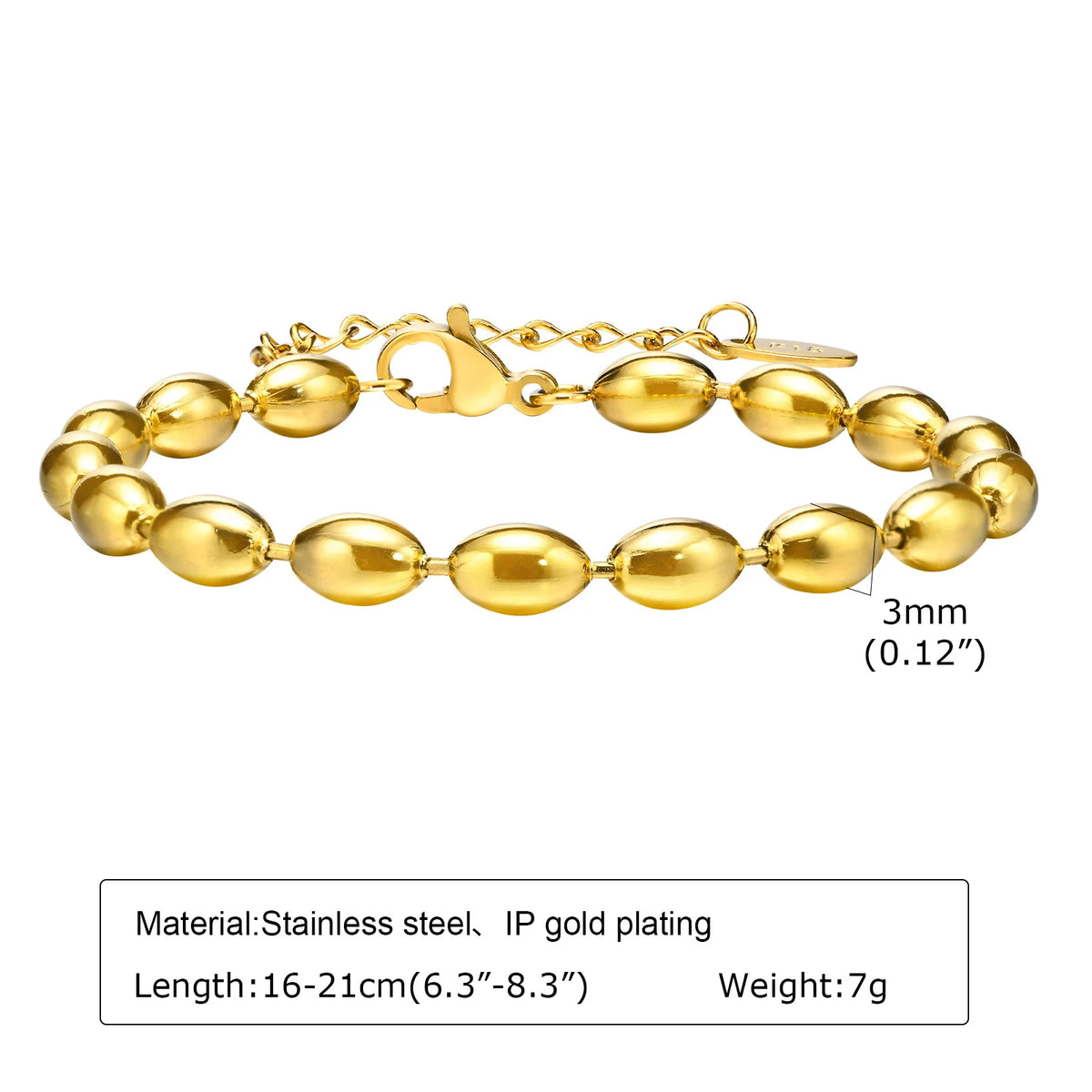Gold Plated Chunky Stainless Steel Bracelet