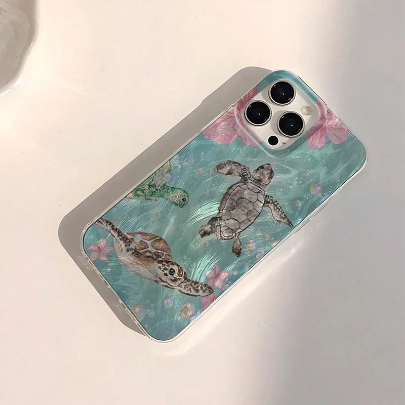 Sea Turtle Beach Pattern Phone Case For iPhone