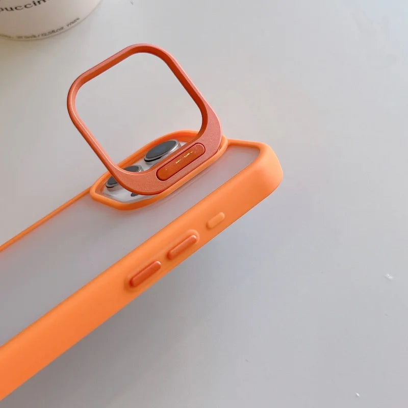Matte Transparent Lnvisible Lens Bracket Phone Case