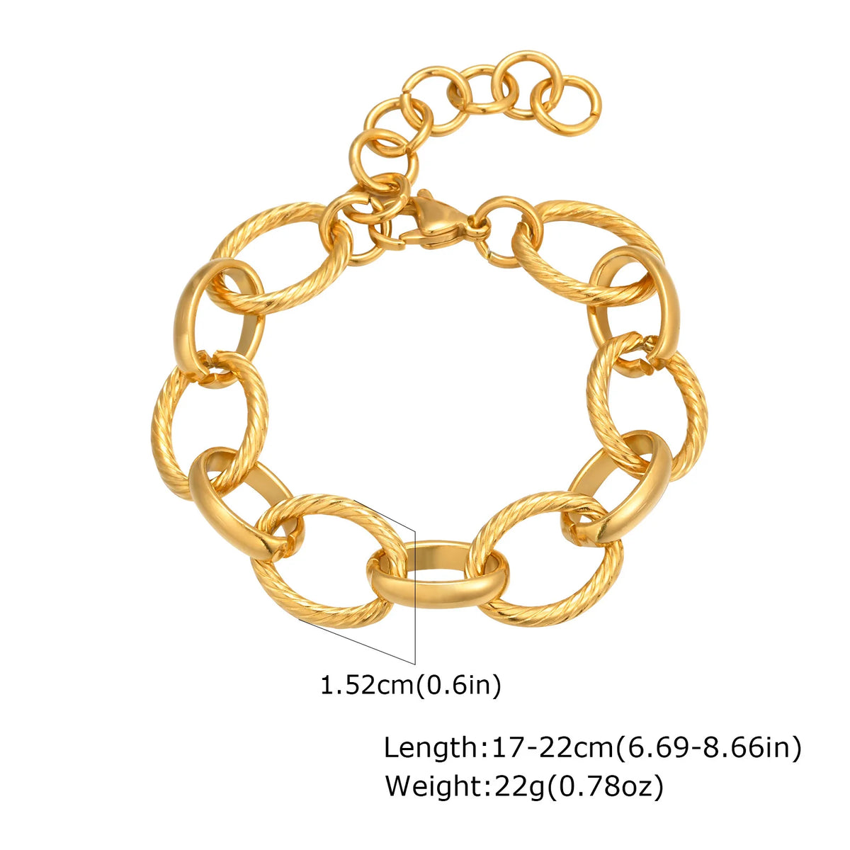 Gold Plated Chunky Stainless Steel Bracelet