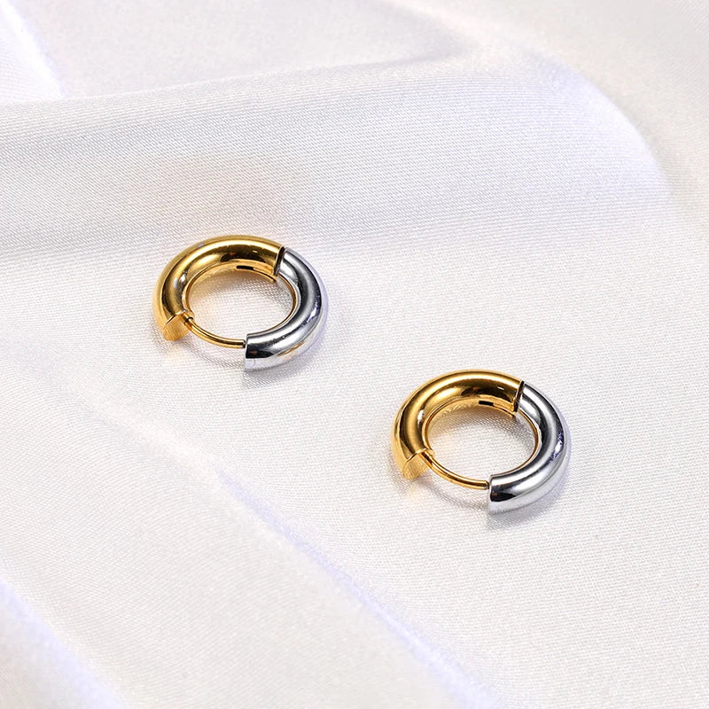 Stainless Steel Hoop Earrings  Gold Silver Color