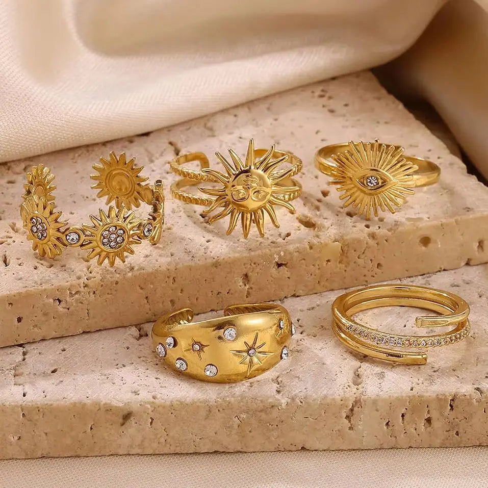 Tiny Gold Color Zircon Rings