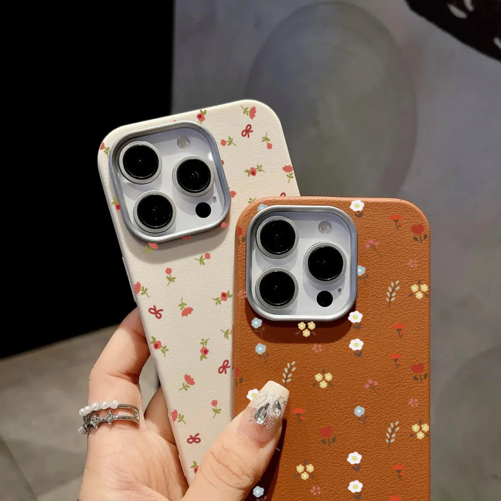 Floral Leather Cover For Samsung