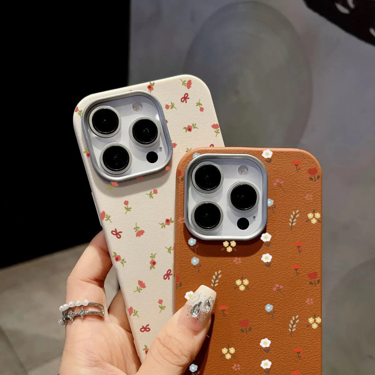 Floral Leather Cover For Samsung