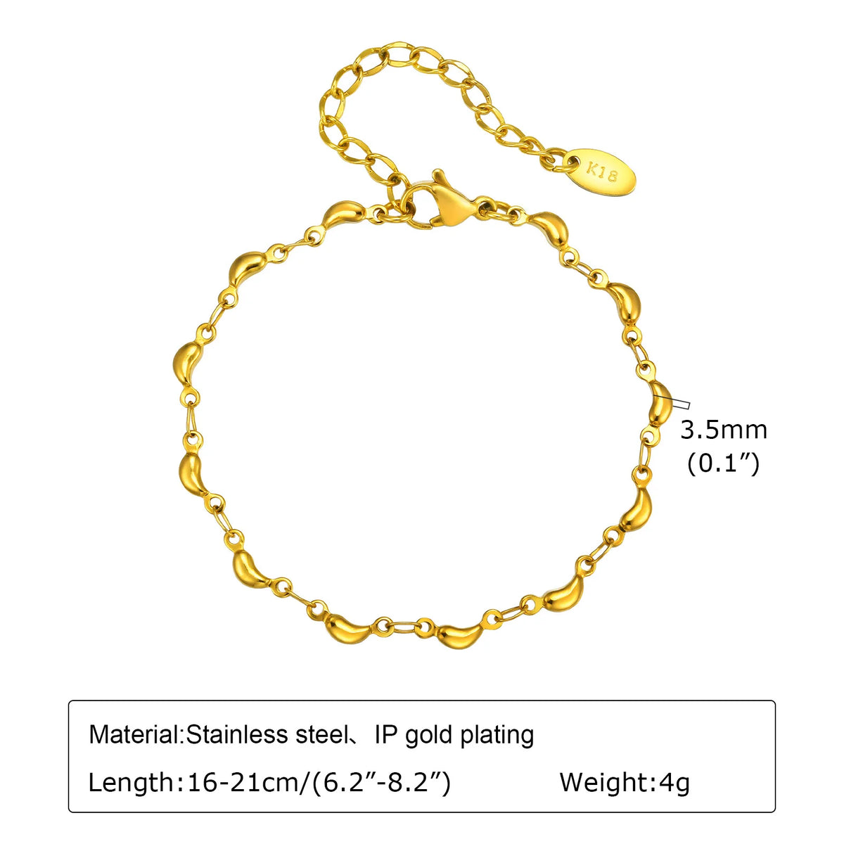 18K Gold Plated Stackable Bracelet