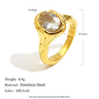 Irregular Oval Zircon Ring
