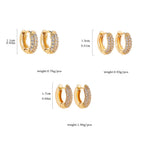 Gold-Plated Huggie with CZ Zircon Earrings