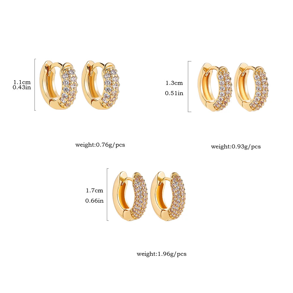 Gold-Plated Huggie with CZ Zircon Earrings