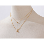 Moon Bead Double Layer Stacking Necklace
