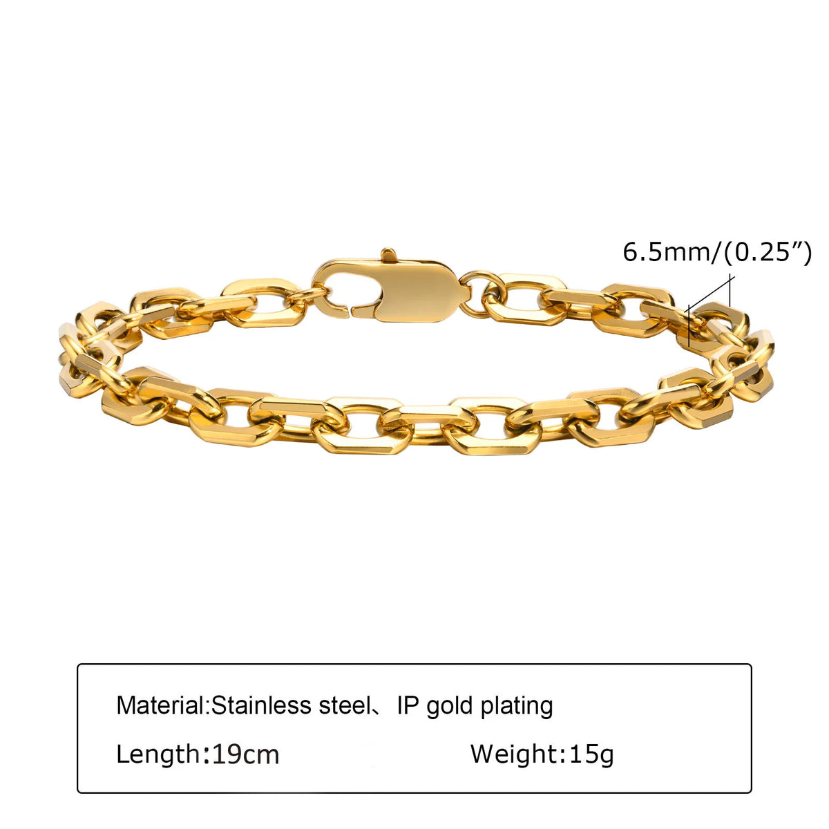 Gold Plated Chunky Stainless Steel Bracelet