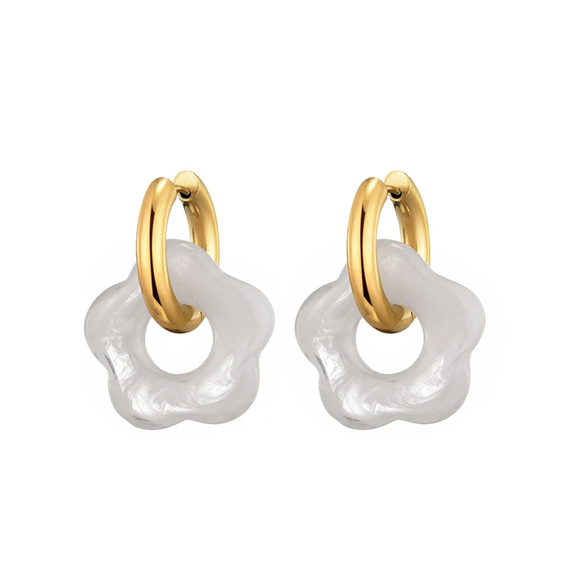 Flower Resin Acrylic Earrings