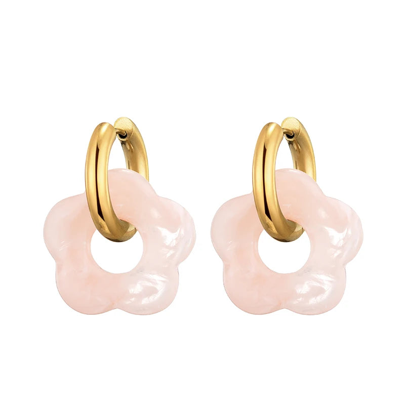 Flower Resin Acrylic Earrings
