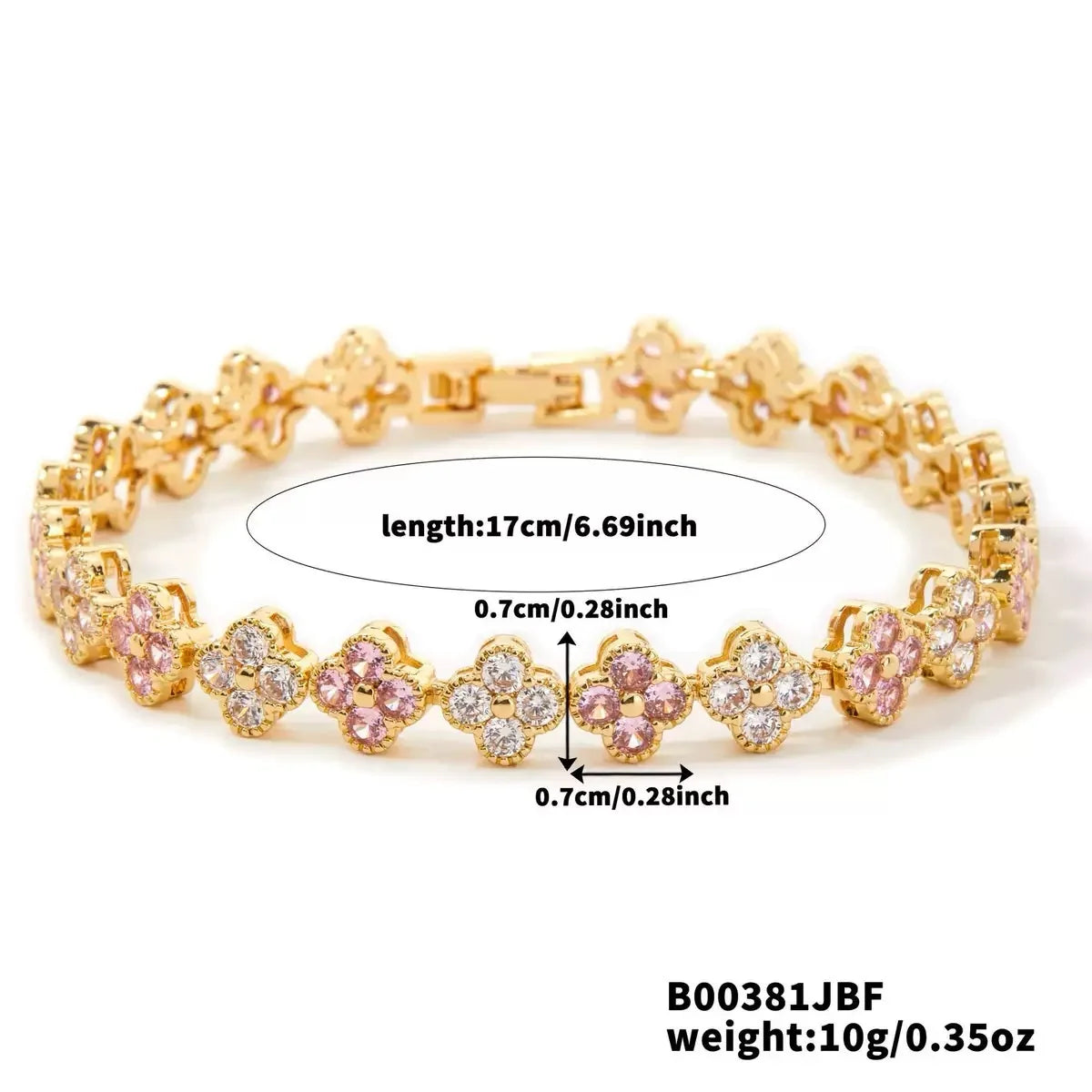 Gold Plated Four-Leaf Flower Bracelet