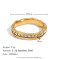 Rhinestone Eight Awn Star Wave Shape Ring