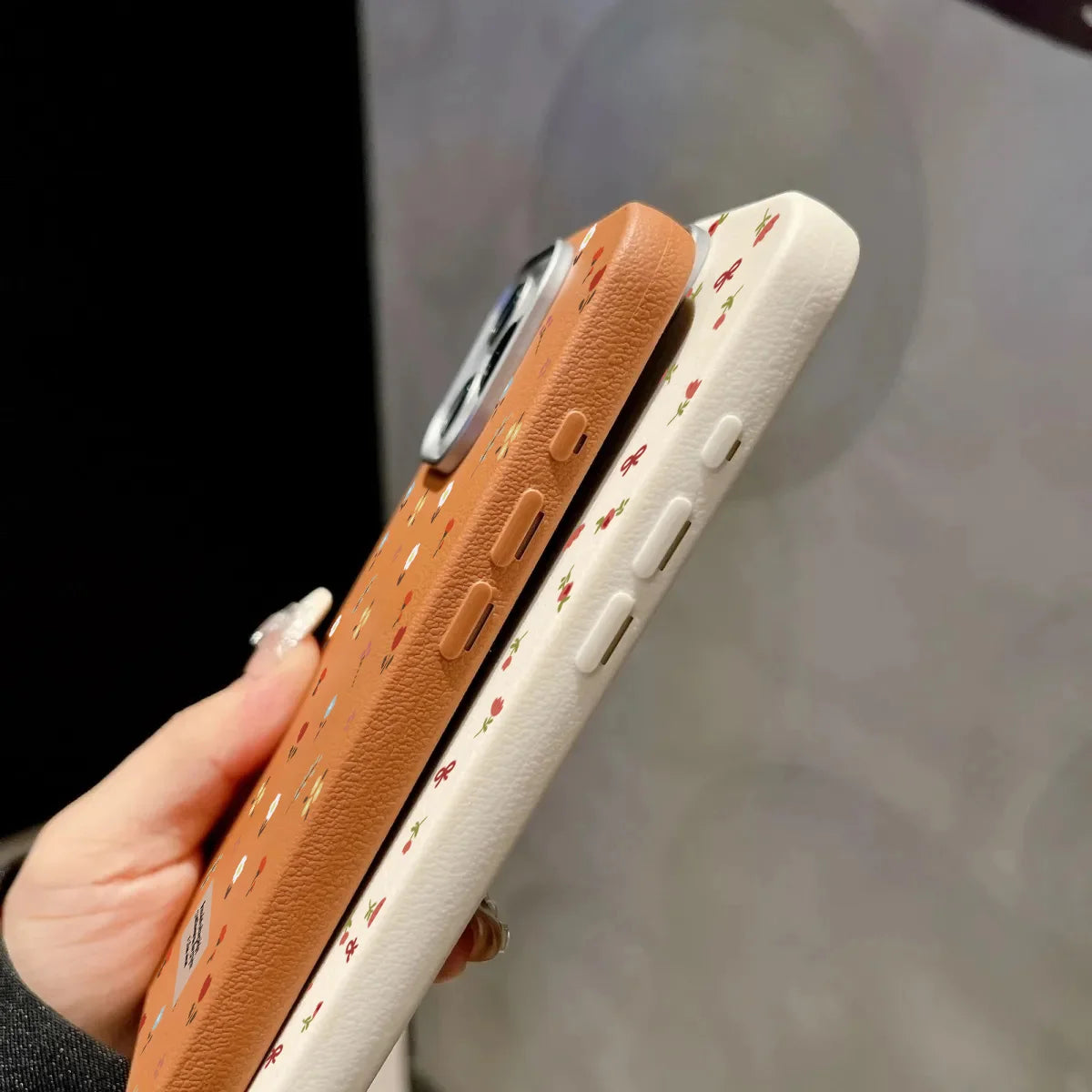 Floral Leather Cover For Samsung