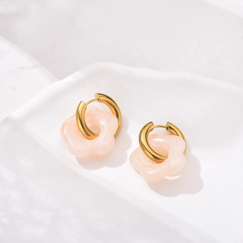 Flower Resin Acrylic Earrings