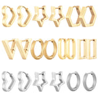 Hoop Earrings Star Oval Rectangle Round Triangle