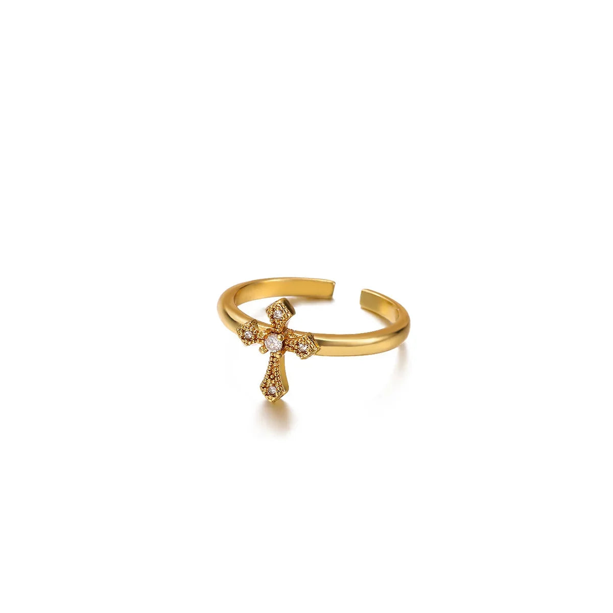 Tiny Gold Color Zircon Rings