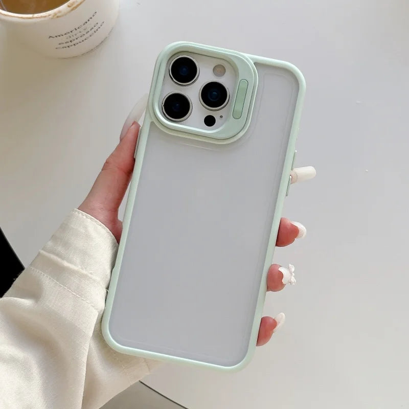 Matte Transparent Lnvisible Lens Bracket Phone Case