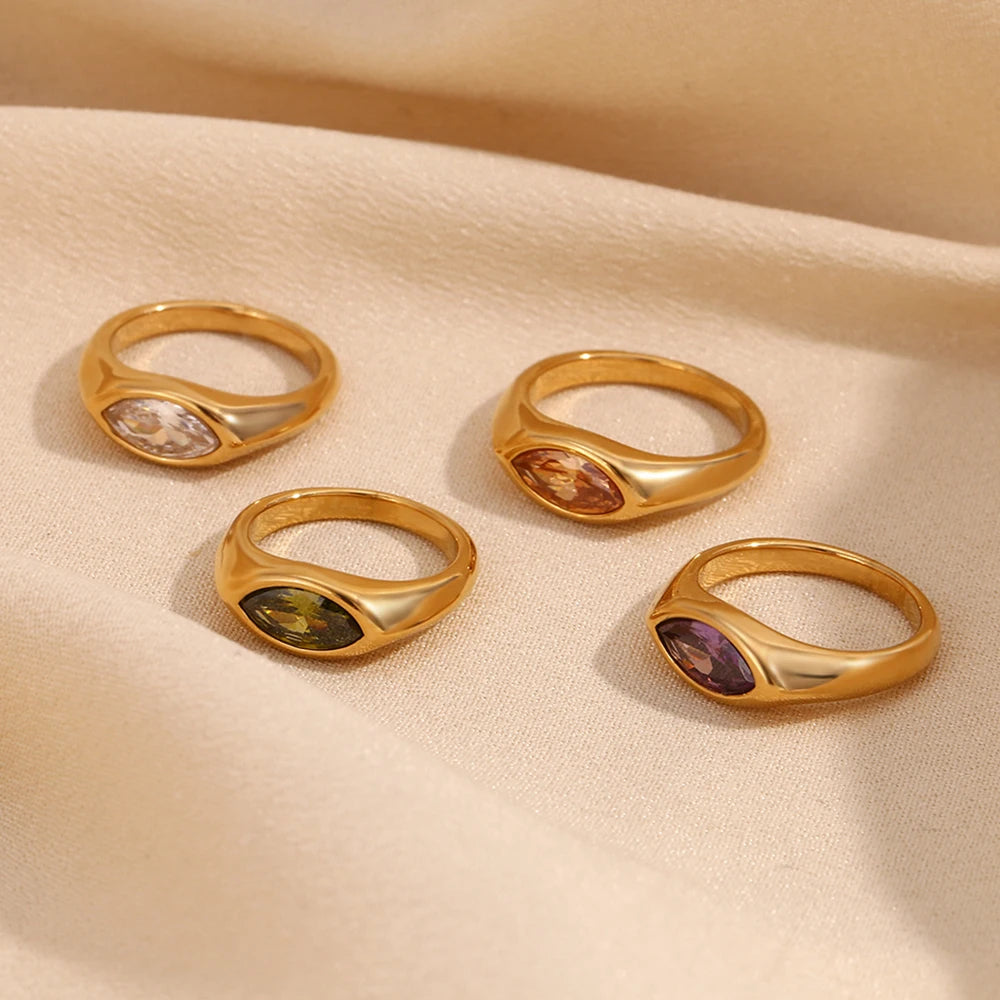 Horse Eye Zircon Ring