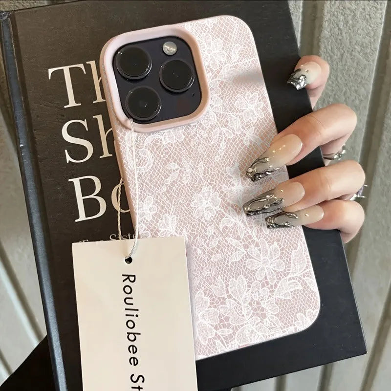 White Lace Lichee pattern Phone Case