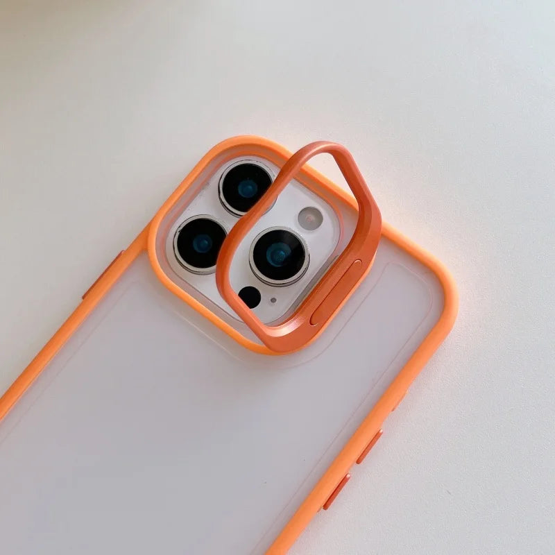 Matte Transparent Lnvisible Lens Bracket Phone Case