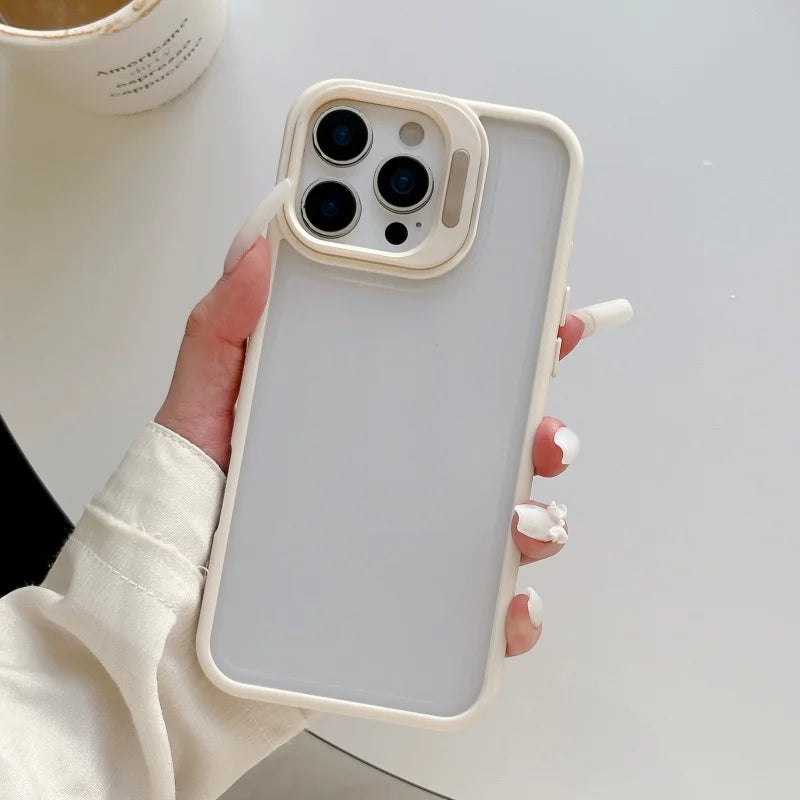 Matte Transparent Lnvisible Lens Bracket Phone Case