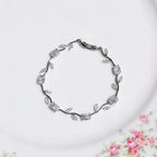 Copper Stones Cubic Zirconia Bracelet Crystal Leaf