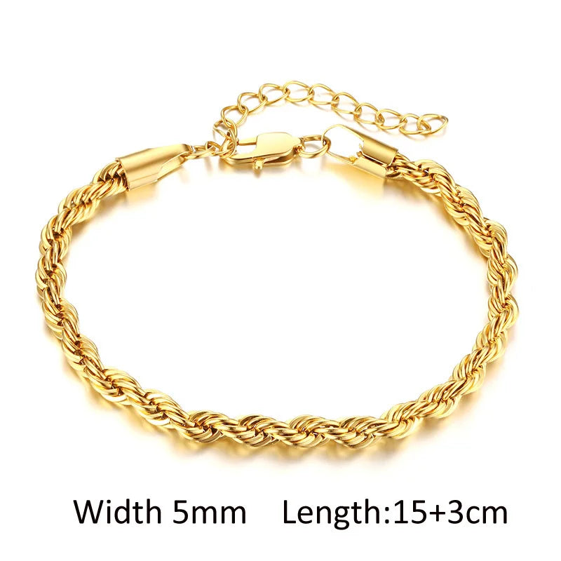 Gold Plated Chunky Stainless Steel Bracelet