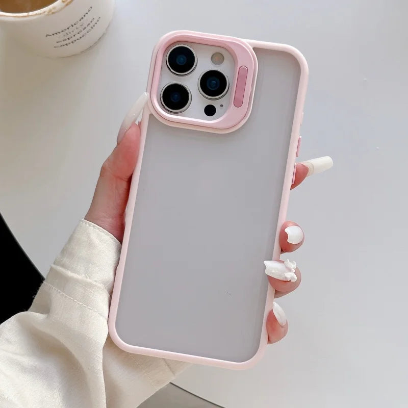 Matte Transparent Lnvisible Lens Bracket Phone Case