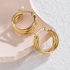 Three-layer Hollow Earrings