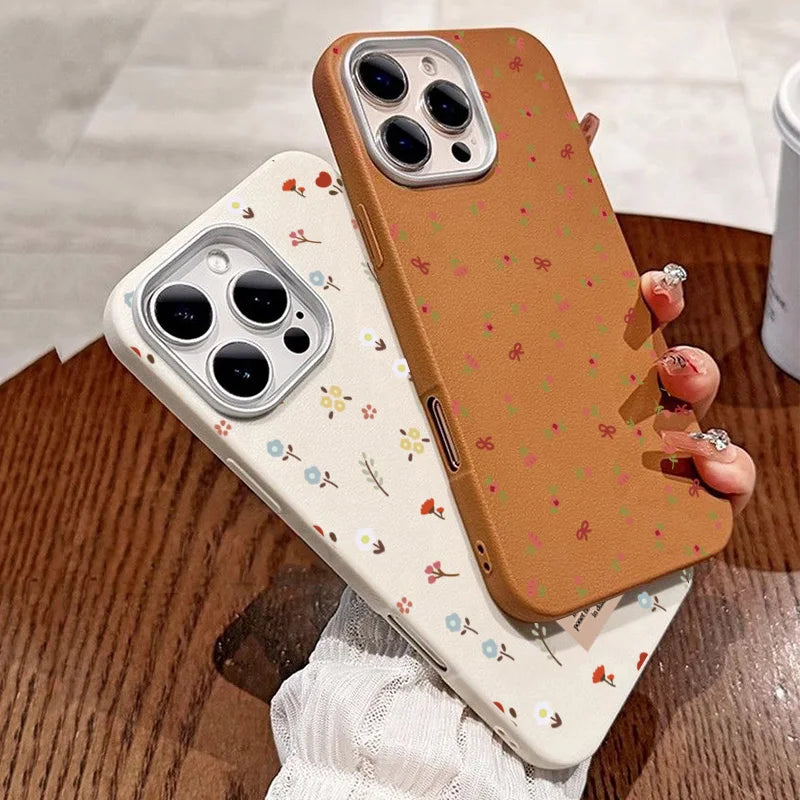 Floral Leather Cover For Samsung