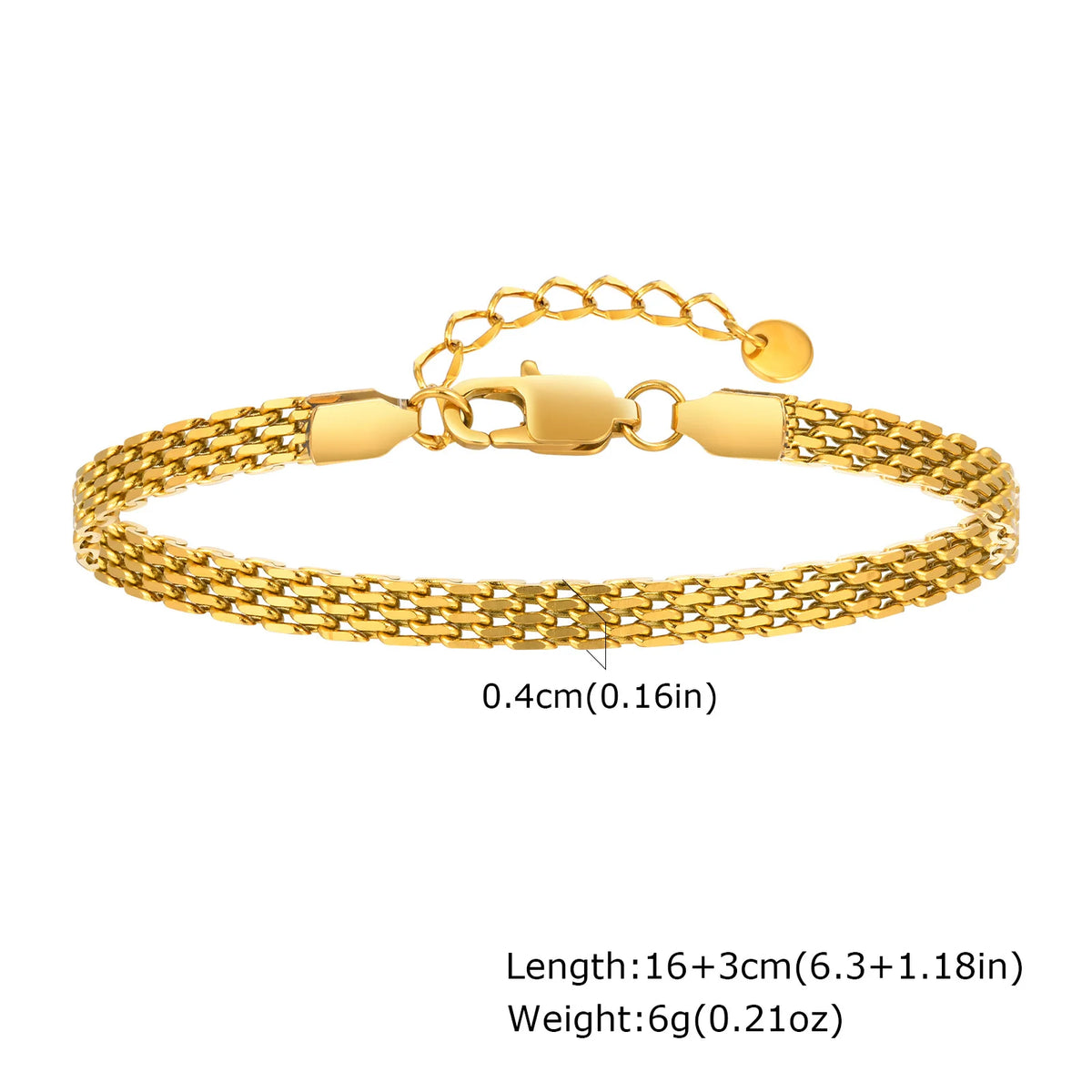 18K Gold-Plated Stainless Steel Weaving Mesh Chain Bracelet