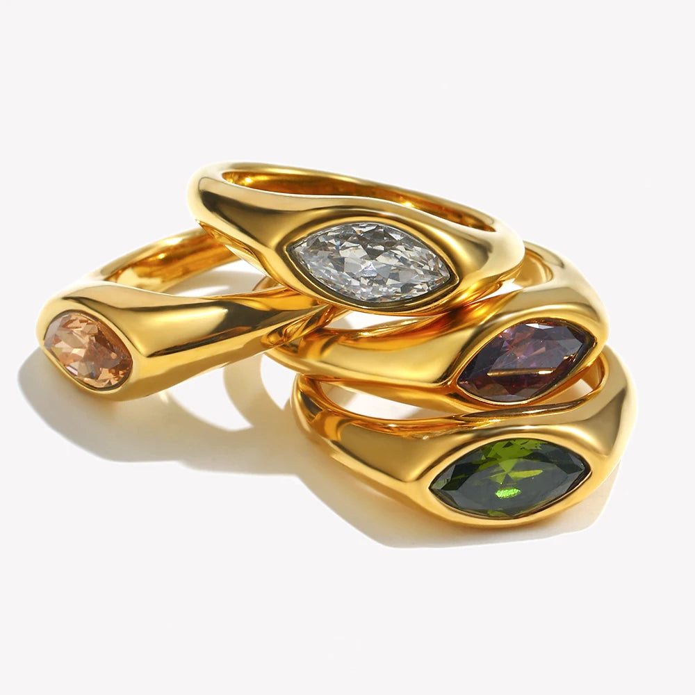 Horse Eye Zircon Ring