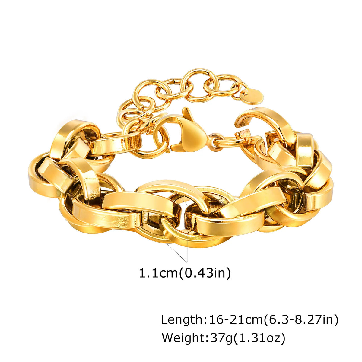 Gold Plated Chunky Stainless Steel Bracelet