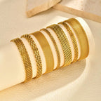 18K Gold-Plated Stainless Steel Weaving Mesh Chain Bracelet