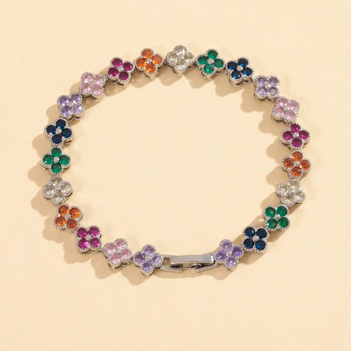 Gold Plated Four-Leaf Flower Bracelet