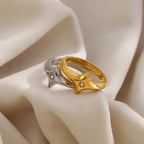 Four-pointed Star Zircon Ring